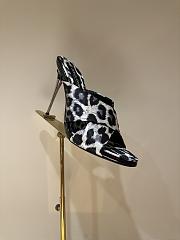 Colestore Dolce & Gabbana Leopard-print Black & White Satin Mules - 5