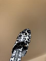 Colestore Dolce & Gabbana Leopard-print Black & White Satin Mules - 4