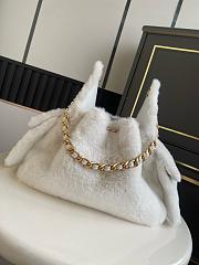 Colestore Chanel 25 Small Handbag Fur Calfskin & Gold-Tone Metal White 30x26x14cm - 2