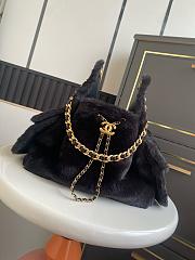 Colestore Chanel 25 Small Handbag Fur Calfskin & Gold-Tone Metal Black 30x26x14cm - 1