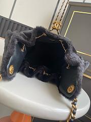 Colestore Chanel 25 Small Handbag Fur Calfskin & Gold-Tone Metal Black 30x26x14cm - 6