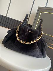 Colestore Chanel 25 Small Handbag Fur Calfskin & Gold-Tone Metal Black 30x26x14cm - 4
