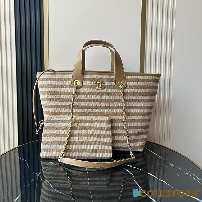 Colestore Chanel Deauville Tote Bag In Beige  31x45x28cm - 1