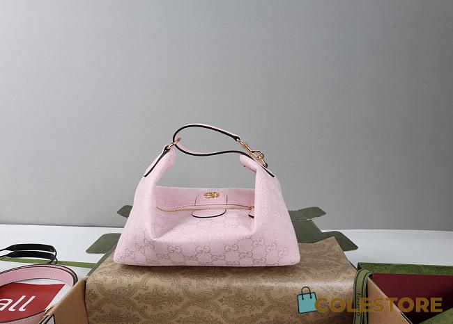 Colestore Gucci Vanity Medium Top Handle Bag Pink GG canvas 27.5x13x14.5cm - 1