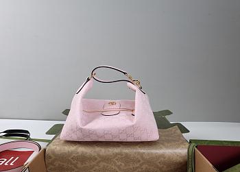 Colestore Gucci Vanity Medium Top Handle Bag Pink GG canvas 27.5x13x14.5cm