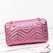 Colestore Gucci GG Marmont Medium Shoulder Bag Bright Pink Lamé Leather  26x15x7cm - 2
