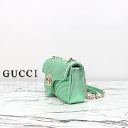 Colestore Gucci GG Marmont Medium Shoulder Bag  Pale Green Lamé Leather  26x15x7cm - 6