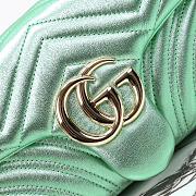 Colestore Gucci GG Marmont Medium Shoulder Bag  Pale Green Lamé Leather  26x15x7cm - 5
