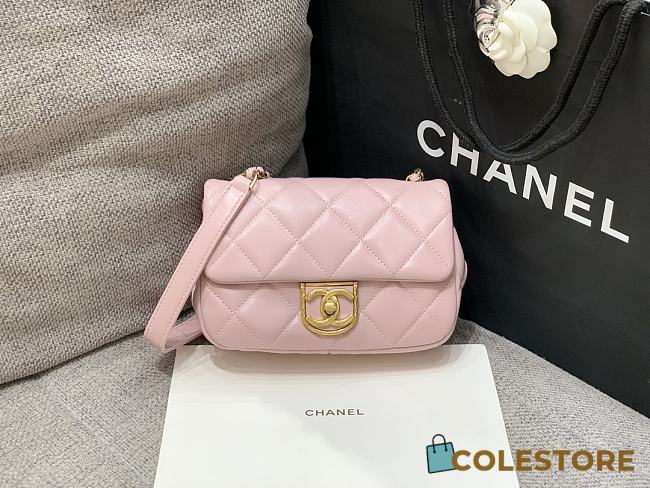 Colestore Chanel Flap Bag Powder Pink 9x18x6 cm - 1