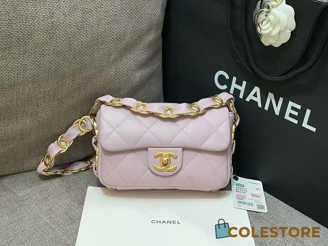Colestore Chanel Small Flap Bag Pink 19.5cm - 1