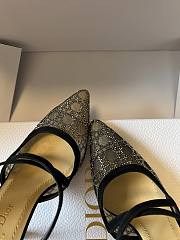 Colestore Dior Capture Heeled Mule Transparent Mesh with Silver-Tone Strass Cannage Motif and Black Suede Goatskin - 6