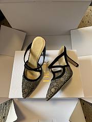 Colestore Dior Capture Heeled Mule Transparent Mesh with Silver-Tone Strass Cannage Motif and Black Suede Goatskin - 4
