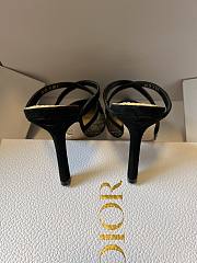 Colestore Dior Capture Heeled Mule Transparent Mesh with Silver-Tone Strass Cannage Motif and Black Suede Goatskin - 2