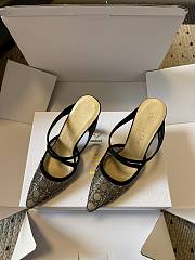 Colestore Dior Capture Heeled Mule Transparent Mesh with Silver-Tone Strass Cannage Motif and Black Suede Goatskin - 5