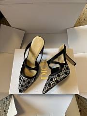 Colestore  Dior Dior Capture Heeled Mule Black Satin with Silver-Tone - 5