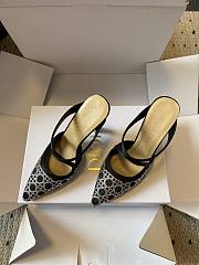 Colestore  Dior Dior Capture Heeled Mule Black Satin with Silver-Tone - 6