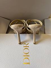 Colestore Dior Capture Heeled Mule Nude Satin with Strass Cannage - 6