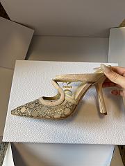 Colestore Dior Capture Heeled Mule Nude Satin with Strass Cannage - 5