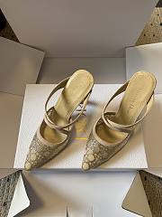 Colestore Dior Capture Heeled Mule Nude Satin with Strass Cannage - 4
