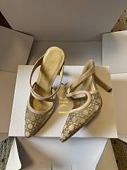 Colestore Dior Capture Heeled Mule Nude Satin with Strass Cannage - 3