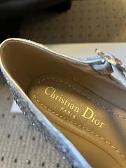Colestore Very Dior Ballet Flat Silver-Tone Laminated Lambskin and Glitter  - 6