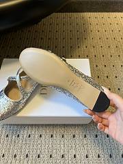 Colestore Very Dior Ballet Flat Silver-Tone Laminated Lambskin and Glitter  - 2