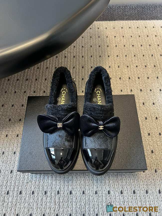 Colestore Chanel Loafers Wool, calfskin, sheepskin & polished calfskin Black  - 1