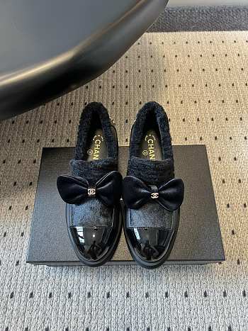 Colestore Chanel Loafers Wool, calfskin, sheepskin & polished calfskin Black 