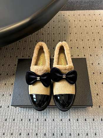 Colestore Chanel Loafers Wool, calfskin, sheepskin & polished calfskin Beige