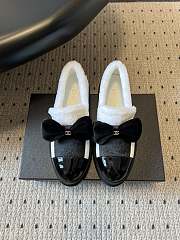 Colestore Chanel Loafers Wool, calfskin, sheepskin & polished calfskin White & Black  - 1