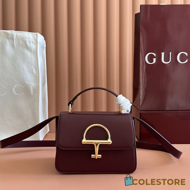 Colestore Gucci Siena Small Top Handle Bag Rosso Ancora Red 19x13x8.5cm - 1