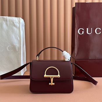 Colestore Gucci Siena Small Top Handle Bag Rosso Ancora Red 19x13x8.5cm