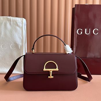Colestore Gucci Siena Medium Top Handle Bag Rosso Ancora Red 25.5x16x9cm