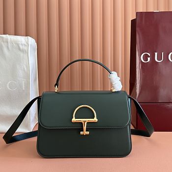 Colestore Gucci Siena Medium Top Handle Bag Dark Green 25.5x16x9cm