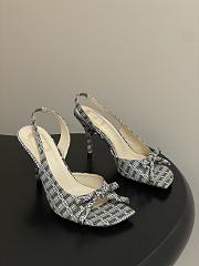 Colestore Dior Bow Slingback Heeled Sandal in Multicolor Fabric - 1