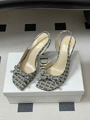 Colestore Dior Bow Slingback Heeled Sandal in Multicolor Fabric - 6