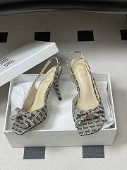 Colestore Dior Bow Slingback Heeled Sandal in Multicolor Fabric - 4