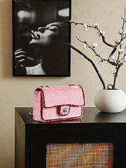 Colestore Chanel Foldable flap bag Sequins & Gold-Plated Metal Pink & Red 20x13x7cm - 4