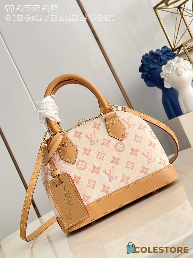 	 Colestore Louis Vuitton Alma BB Monogram Denim Canvas Soft Pink 17 x 11 x 23 cm - 1