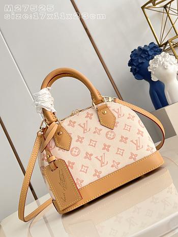 	 Colestore Louis Vuitton Alma BB Monogram Denim Canvas Soft Pink 17 x 11 x 23 cm