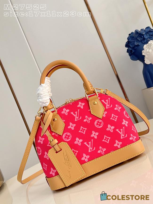 	 Colestore Louis Vuitton Alma BB Monogram Denim Canvas Fuchsia Pink 17 x 11 x 23 cm - 1