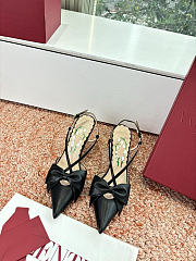 Colestore Valentino Bowow Slingback Pumps In Kidskin 85mm  in Black  - 1