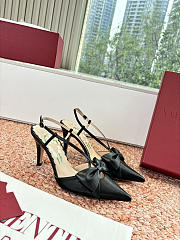 Colestore Valentino Bowow Slingback Pumps In Kidskin 85mm  in Black  - 3