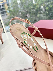 Colestore Valentino Bowow Slingback Pumps In Kidskin 85mm in Rose Cannelle - 6
