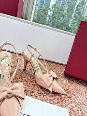 Colestore Valentino Bowow Slingback Pumps In Kidskin 85mm in Rose Cannelle - 5