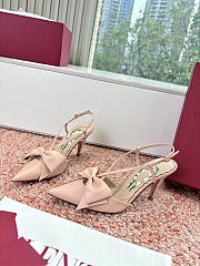 Colestore Valentino Bowow Slingback Pumps In Kidskin 85mm in Rose Cannelle - 4