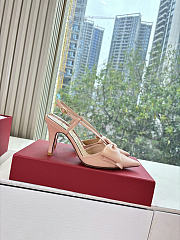 Colestore Valentino Bowow Slingback Pumps In Kidskin 85mm in Rose Cannelle - 2