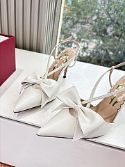 Colestore Valentino Bowow Slingback Pumps In Kidskin 85mm  in White - 6