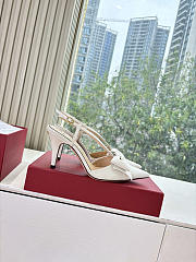 Colestore Valentino Bowow Slingback Pumps In Kidskin 85mm  in White - 5