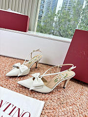 Colestore Valentino Bowow Slingback Pumps In Kidskin 85mm  in White - 4